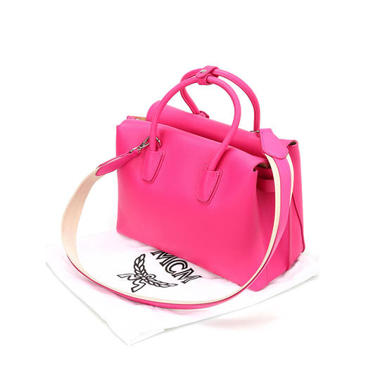 MCM 女士皮革 Milla系列 中号保龄球提挎包 玫红色 MWT 6SMA04 PU001 商品图2