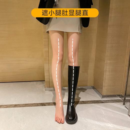 ZHR长筒靴2022年冬季新款韩版显瘦直筒不过膝长靴厚底圆头骑士靴 商品图8