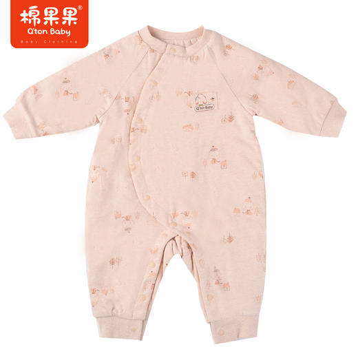 棉果果冬季新品彩棉夹薄棉保暖透气铺棉偏襟连体衣M401720822683 商品图0