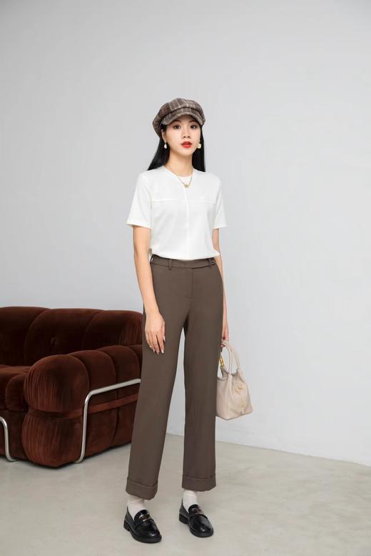 322253#侧扣子卷边西装裤 商品图0