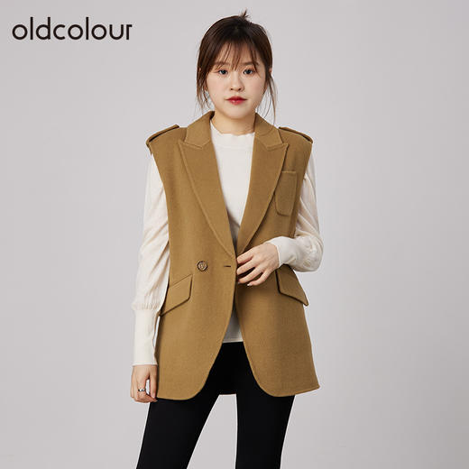 oldcolour2021秋商场同款个性时尚格子收腰马夹通勤N34032450 商品图1