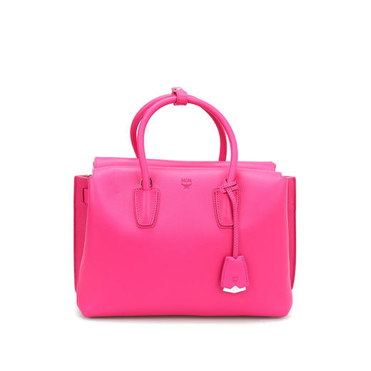 MCM 女士皮革 Milla系列 中号保龄球提挎包 玫红色 MWT 6SMA04 PU001 商品图0