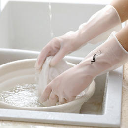 【醒粉专属福利9.9元拍3双】家务手套洗衣防水PVC家用清洁防滑耐用型厨房洗碗手套