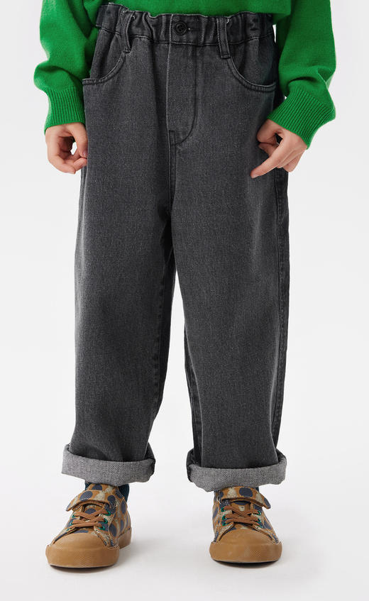 JNBY  22年秋款  拼接灯芯绒牛仔裤 1M9E12420 商品图6