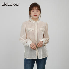 oldcolour2021秋商场同款高级感小众薄款长袖衬衫女通勤N34013476