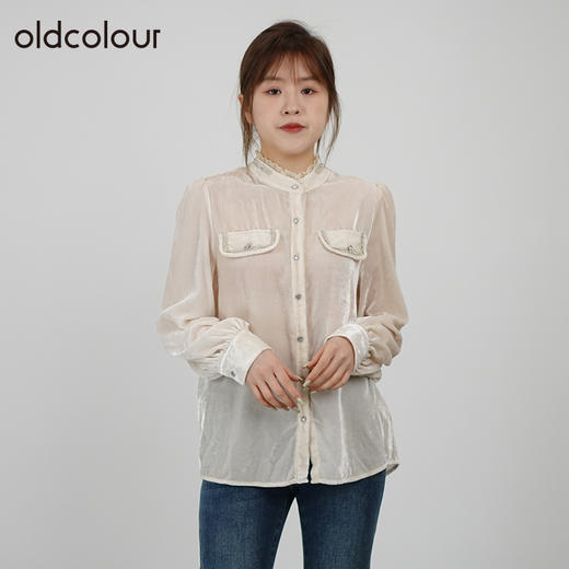oldcolour2021秋商场同款高级感小众薄款长袖衬衫女通勤N34013476 商品图0
