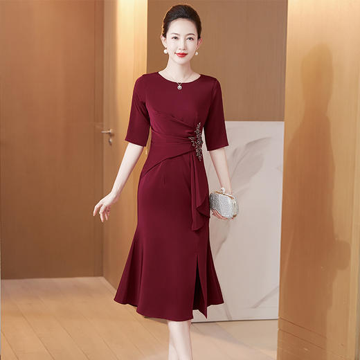 婚庆妈妈装阔太太时尚优雅连衣裙喜婆婆婚宴礼服LC2277 商品图1