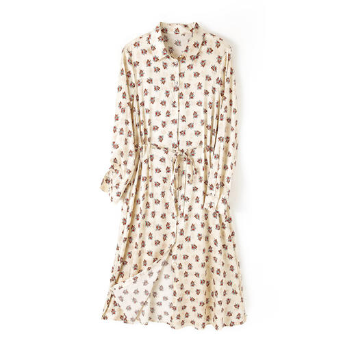 新款真丝系带V领气质时尚女士连衣裙 商品图4