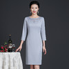 春装新款，时尚优雅圆领烫钻连衣裙中年大码减龄日常妈妈装裙子DY-T0679 商品缩略图2