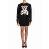 MOSCHINO 莫斯奇诺 女士羊毛经典小熊印花圆领长袖针织裙 黑色 0482 5402 0555 商品缩略图0