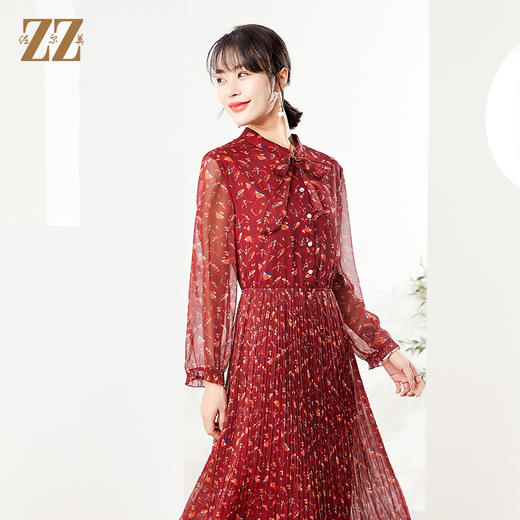 佐尔美秋季新款 清新甜美减龄百褶裙连衣裙E11LL36 商品图2