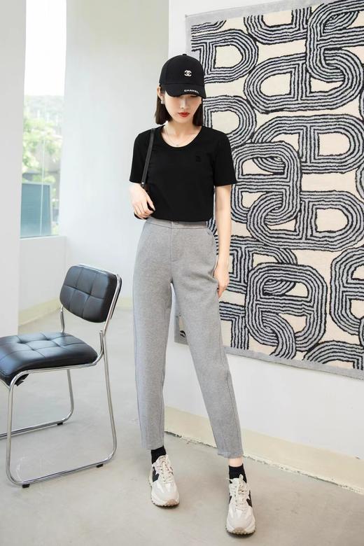L2243#半松紧腰休闲直筒裤 商品图0