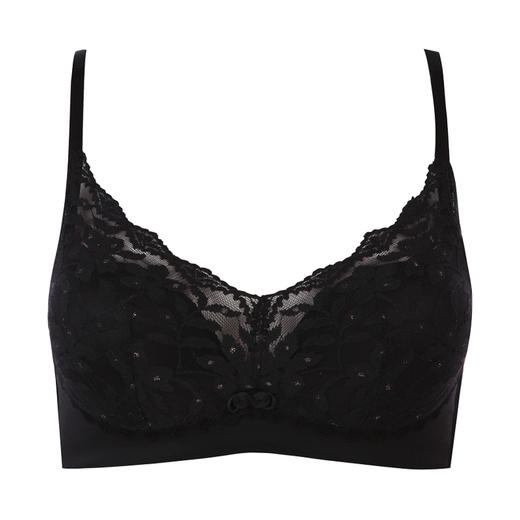 都市丽人自然舒适B杯无金属内衣蕾丝薄3/4杯文胸三排扣软脂胶圈LB2AG1 商品图5