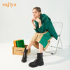 【春节不打烊】Safiya/索菲娅 2022冬季新品黑色时装靴英伦风弹力软皮户外厚底增高中跟烟筒靴 SF24116039 商品缩略图2