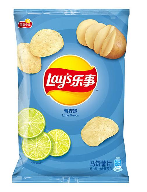 【亚欧超市】乐事清爽青柠味薯片70g/袋 商品图1