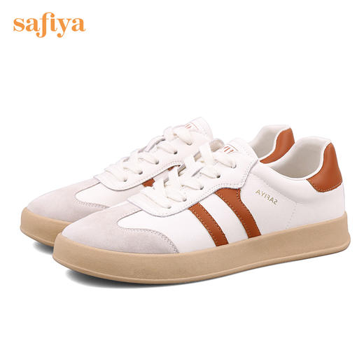 Safiya/索菲娅 2022秋季新品棒球鞋女网红新款百搭休闲绒面透气拼色德训鞋 SF23112429 商品图6