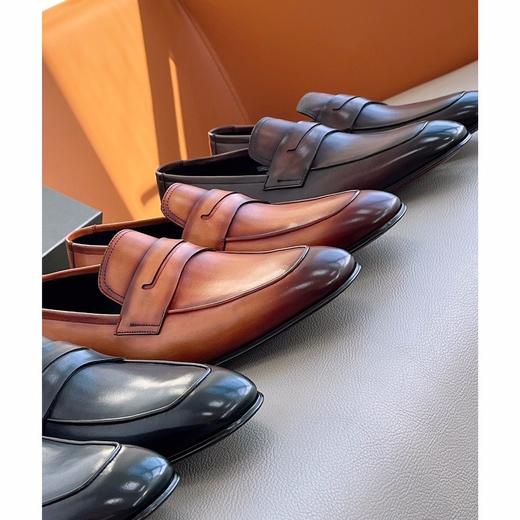 7折 男士 手工鞋界的王者 布鲁提高端手工皮鞋 新款乐福鞋 3色  AZ321 商品图2