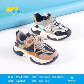 福得隆新款皮面休闲鞋假系带1109   34-39码