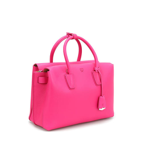 MCM 女士皮革 Milla系列 中号保龄球提挎包 玫红色 MWT 6SMA04 PU001 商品图1
