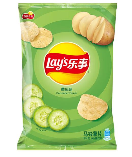 【亚欧超市】乐事清爽黄瓜味薯片70g/袋 商品图0