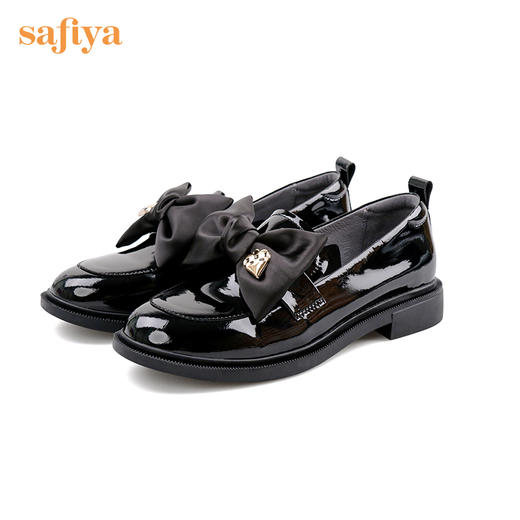 Safiya/索菲娅 浅口单鞋2022秋季新款潮趣简约爱心少女蝴蝶结乐福鞋女 SF23112022 商品图6
