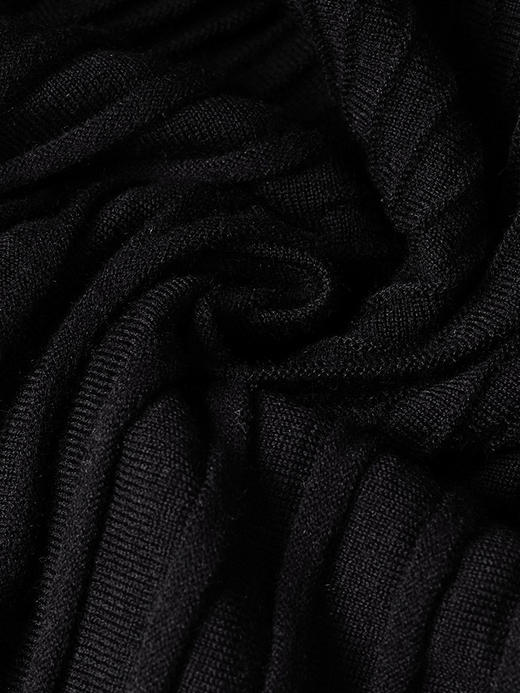 剩S/M/L/XL 米思阳2026春冬知性优雅V领长袖连衣裙黑色针织中长裙子3199 商品图3
