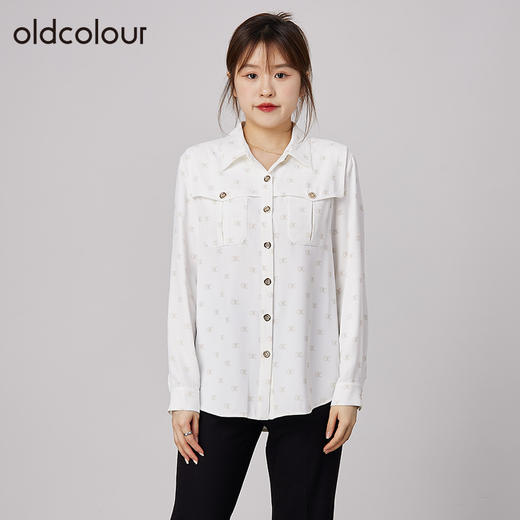 oldcolour2021秋商场同款设计感小众复古休闲衬衫女N34013405 商品图1