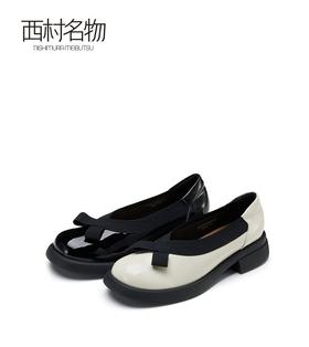 西村名物小皮鞋2022秋季新款小香风玛丽珍鞋配裙子单鞋软底36901
