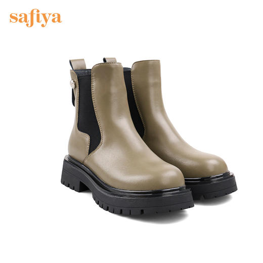 【新品特惠】Safiya/索菲娅  2022秋冬新款长靴女新潮设计感双层炸街厚底小众裤管靴 SF24117136 商品图6
