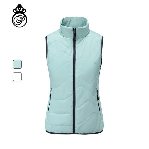 BLW-306B(PROSIMON高尔夫秋冬女清新色不对称绗线棉马夹） 商品图0