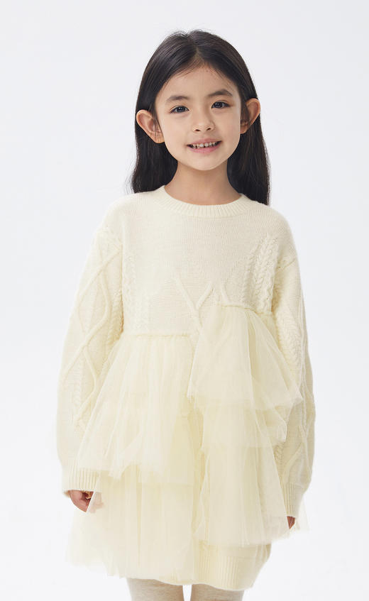 JNBY   22年秋款 棉质兔兔印花长袖毛衫连衣裙  1M9G12110 商品图6