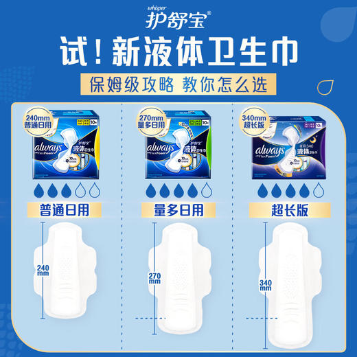 护舒宝进口液体卫生巾量多日用夜用270mm 10片姨妈巾用了以为姨妈没来过 商品图0