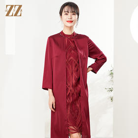 佐尔美秋季新款 红色气质绣花连衣裙 E01LL17