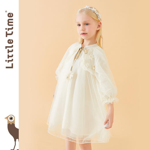 littletime童装新款春秋装女童连衣裙长袖儿童超仙网纱公主裙 商品图1