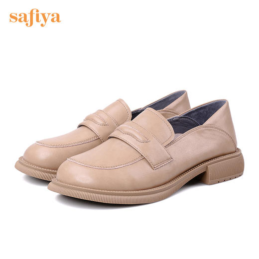 Safiya/索菲娅 2022秋季新品乐福鞋复古英伦风哑光软牛皮舒适JK小皮鞋 SF23112355 商品图6