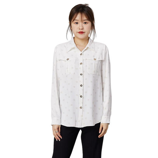 oldcolour2021秋商场同款设计感小众复古休闲衬衫女N34013405 商品图4