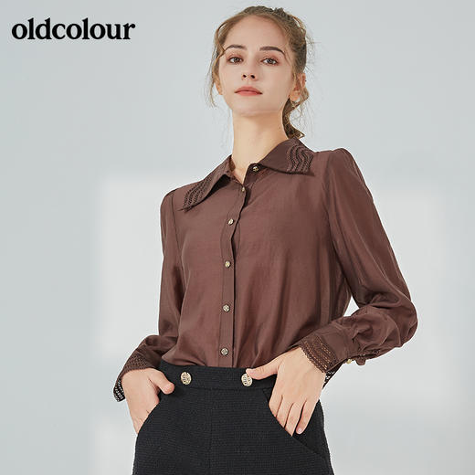 oldcolour2021秋季商场同款通勤百搭长袖衬衫女N34013207 商品图2