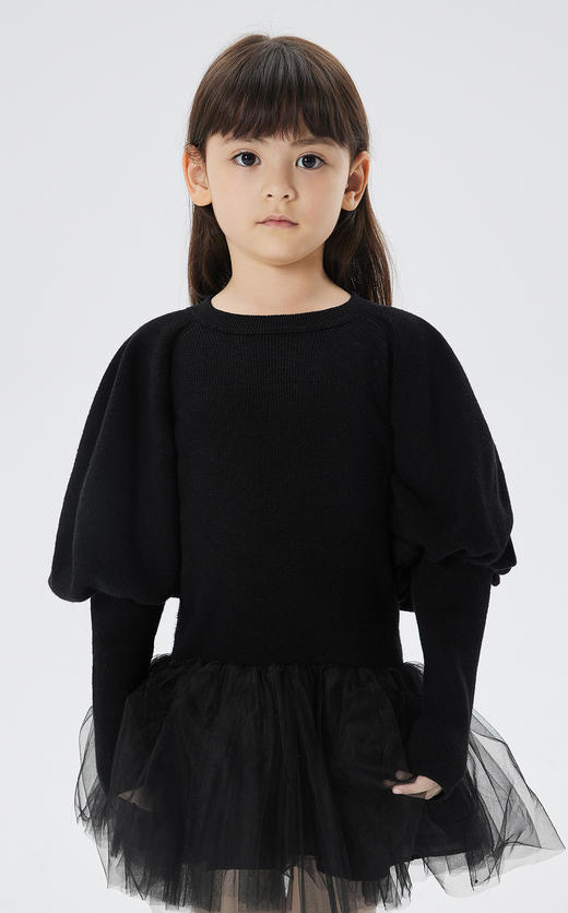 JNBY  22年秋款  泡泡袖针织长袖毛衫连衣裙1M9G12130 商品图3