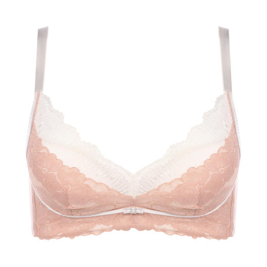 都市丽人自然舒适A杯无磁内衣蕾丝加厚3/4杯文胸三排扣无钢圈LB21G3 商品图3