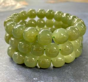 和田玉水青单圈-精品-老形珠卡11mm 商品图0