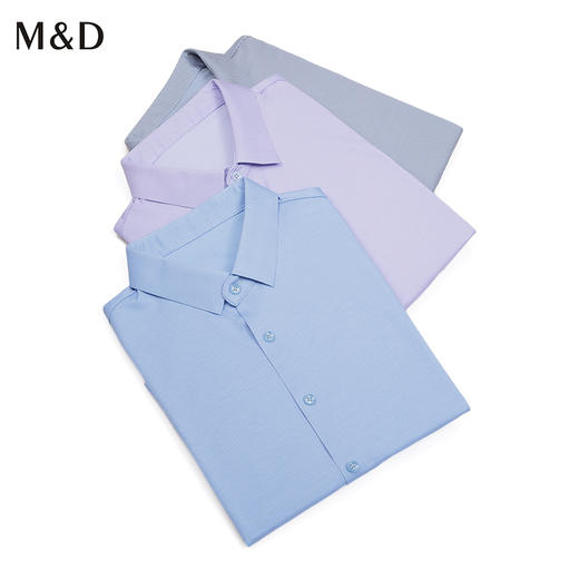 M＆D/名盾长袖衬衫男秋季新款亲肤针织弹力时尚衬衣 商品图1