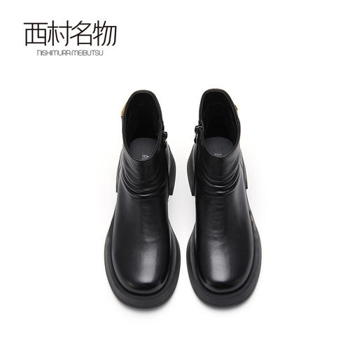 西村名物2022秋冬新款时装靴中筒休闲百搭商务女靴子潮44001 商品图3