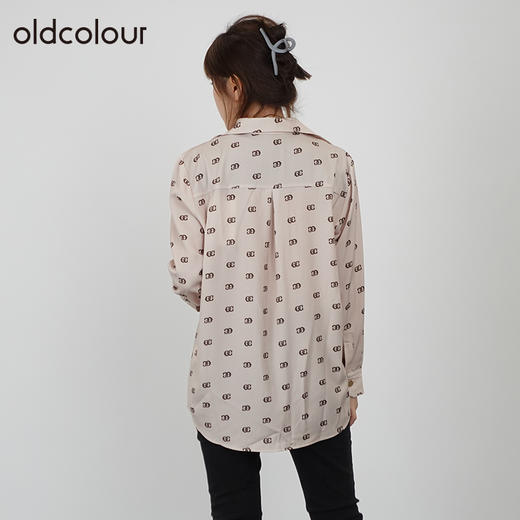 oldcolour2021秋商场同款翻领气质长袖衬衫女通勤N34013404 商品图3