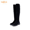 【春节不打烊】Safiya/索菲娅 女鞋2022年冬季新款圆头高筒平底弹力显瘦过膝长靴 SF24117032 商品缩略图3