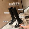 ZHR长筒靴2022年冬季新款韩版显瘦直筒不过膝长靴厚底圆头骑士靴 商品缩略图9