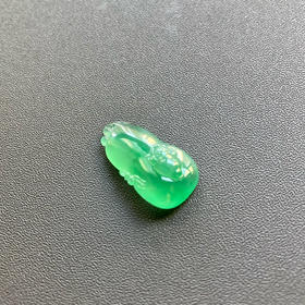 玻璃种阳绿翡翠福袋呱呱来财