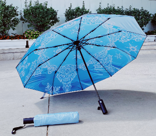 中报模联&中国日报画时代工作室联名晴雨伞 黑胶防晒