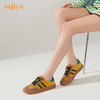 Safiya/索菲娅 2022秋季新品棒球鞋女网红新款百搭休闲绒面透气拼色德训鞋 SF23112429 商品缩略图4