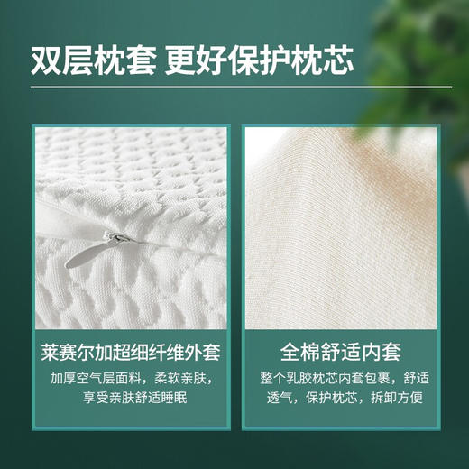 京东京造 高端纯享 泰国乳胶枕礼盒94%乳胶含量 泰国原芯进口天然乳胶枕波浪乳胶枕头 橡胶枕颈椎枕 商品图5