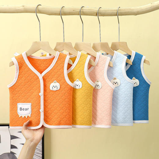 【宝宝加厚保暖夹棉马甲】宝宝三层夹棉针织马甲儿童马甲秋冬款女婴儿内穿坎肩男童加厚马甲 商品图0
